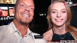 Német pornószínész csábítja a turista férfit igazi dugásra